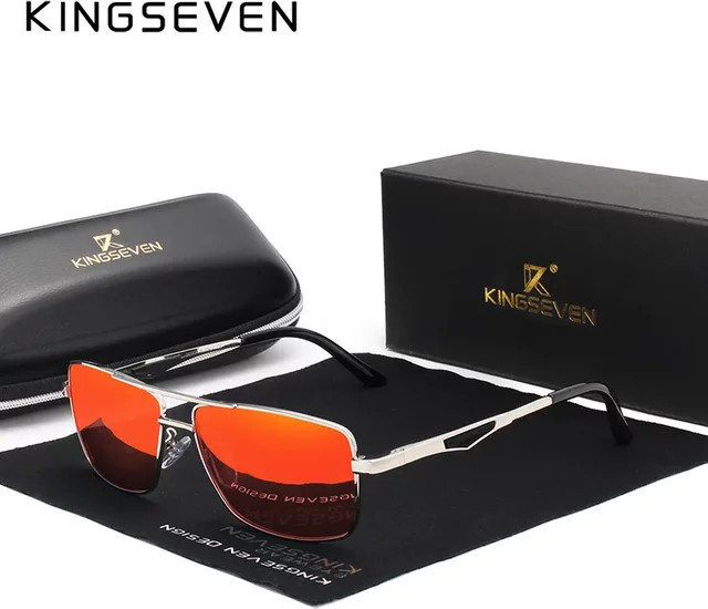 KINGSEVEN Sonnenbrille Aviator, Aluminium, Vollrand, polarisiert, Herren - Bild 1