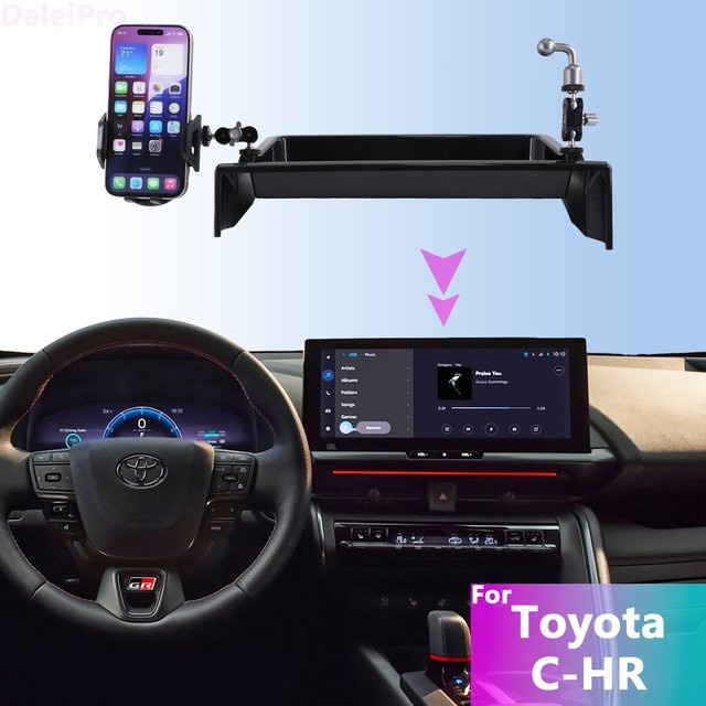 Multifunktionale Magnet-Handyhalterung und Kameraaufnahme mit Magie-Arm und Aufbewahrungsbox für Toyota CHR 2024, Schwarz - Bild 1
