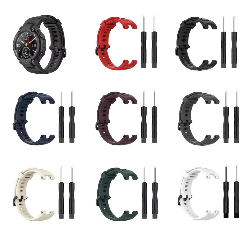 Huami Uhrenarmband Silikon, Schwarz, Unisex - Bild 3