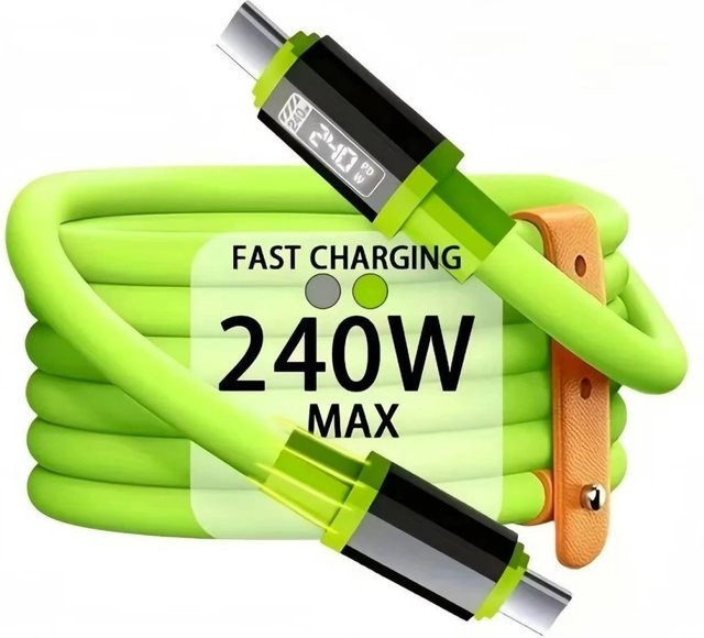 240 W USB-C auf USB-C Ladekabel mit 6 A Hochleistungs-Ladegerät in Grün für Xiaomi, iPhone und Samsung - Bild 1