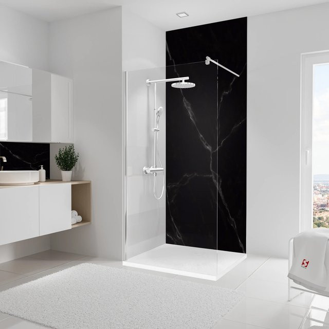 Schulte Duschrückwand DecoDesign Softtouch Stein Marmor in Schwarz B: 255 cm, H: 100 cm - Bild 1