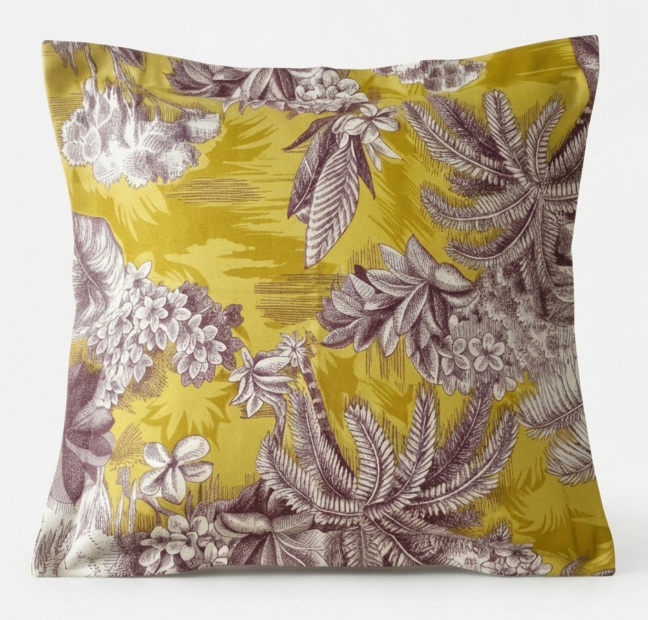 Bassetti Satin Kissenhülle BW Boboli Y1 Zitronengelb, quadratisch, B/H: 40 x 40 cm - Bild 1