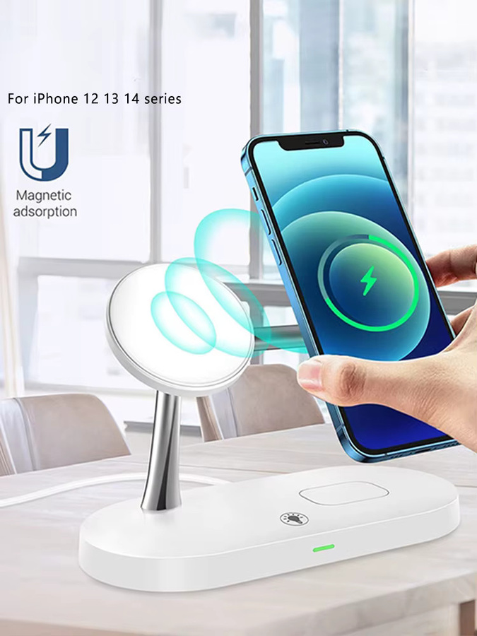 TIMESS 3-in-1 kabellose Ladestation für iPhone und iWatch in Schwarz oder Weiß - Bild 3
