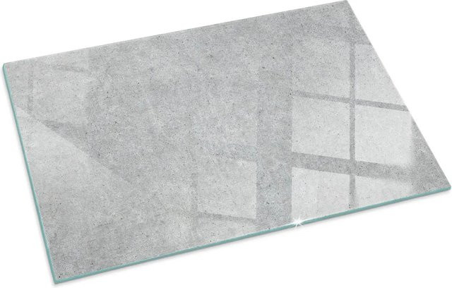 Tulup Glasbodenplatte für Kaminöfen in Grau mit Rohbetonstruktur, B/T: 100 x 70 cm - Bild 1