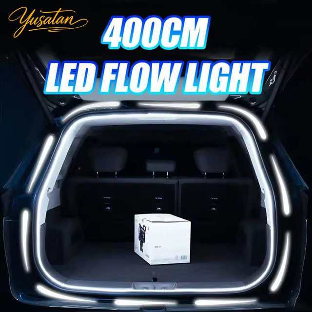 YUSATAN LED Kofferraumbeleuchtungsstreifen RGBIC Neon Flex in Weiß, 400 cm, Universal für 12V SUV und MPV - Bild 1