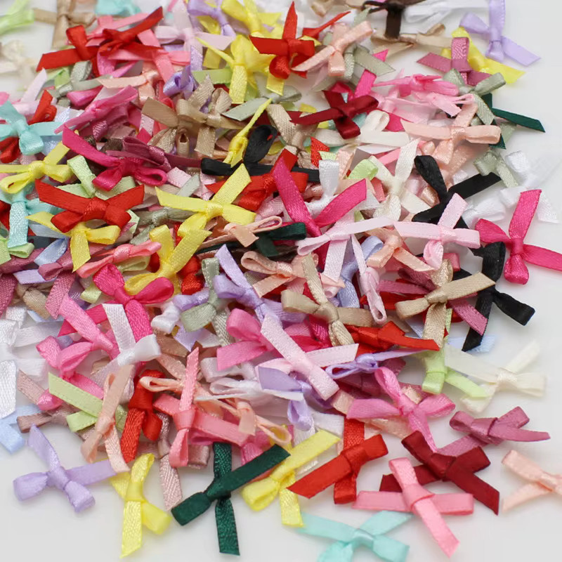 100 Stück Satin-Schleifen in Multicolour für Scrapbooking und Bastelzubehör, B/H: 10 x 20 mm - Bild 4