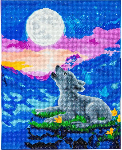 Craft Buddy Crystal Art Kit Howling Wolf Diamond Painting - Bild 1