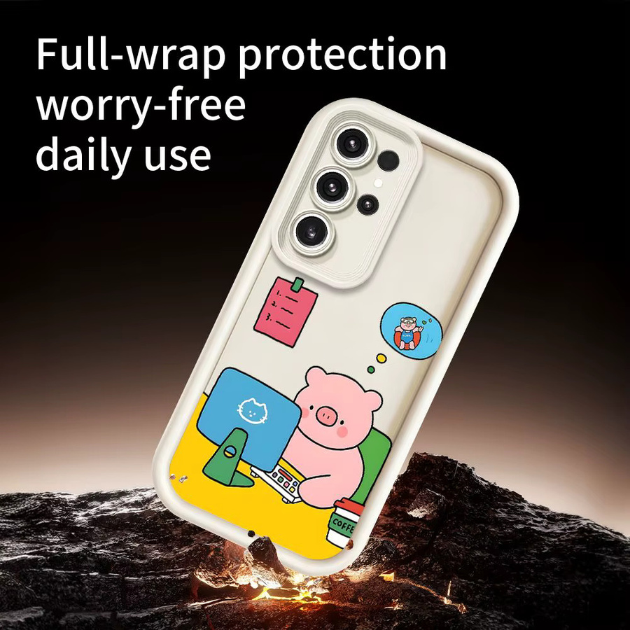 Silikon Handyhülle mit Arbeits-Schwein-Muster für Samsung Galaxy S26 S25 S24 S23 S22 S21 S20 Ultra Plus FE Note 20 Ultra, Multicolor - Bild 4