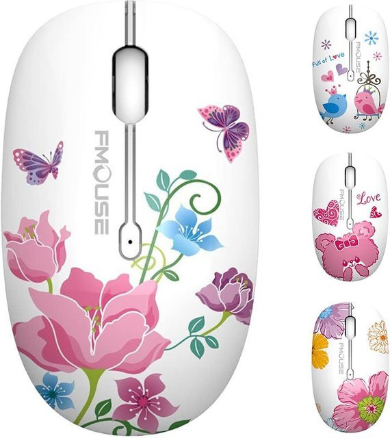 M101 Ergonomische kabellose Maus mit 2,4G USB-Empfänger, optische Cartoon Maus für Laptop und Kind, leise Klicks - Bild 1