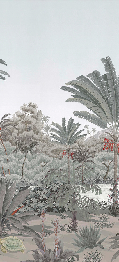 Isidore Leroy Mural Riviere des Parfums Wandtapete in Grau, Breite: 330 cm, Höhe: 50 cm - Bild 2