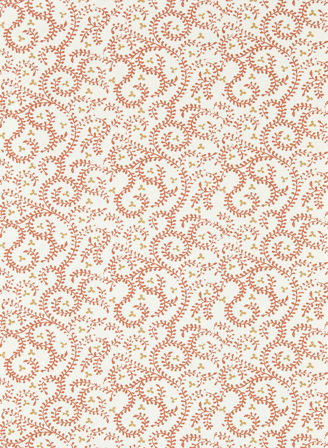 Clarke & Clarke Tapete Buta in Rot und Orange mit botanischem Paisley-Muster, Vlies-Tapete - Bild 1