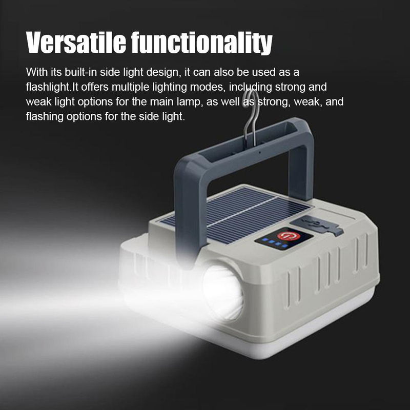 TOMTOP JMS Multifunktionale Solar Camping Laterne mit LED und Wasserdichtigkeit in Weiß - Bild 5