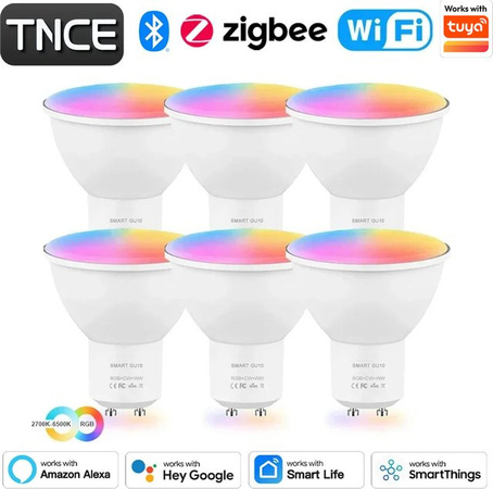 Tnce Smart LED Lampe GU10 mit WiFi und ZigBee, RGB C dimmbar, Weiß, kompatibel mit Alexa und Google Home via Tuya Smart Life App