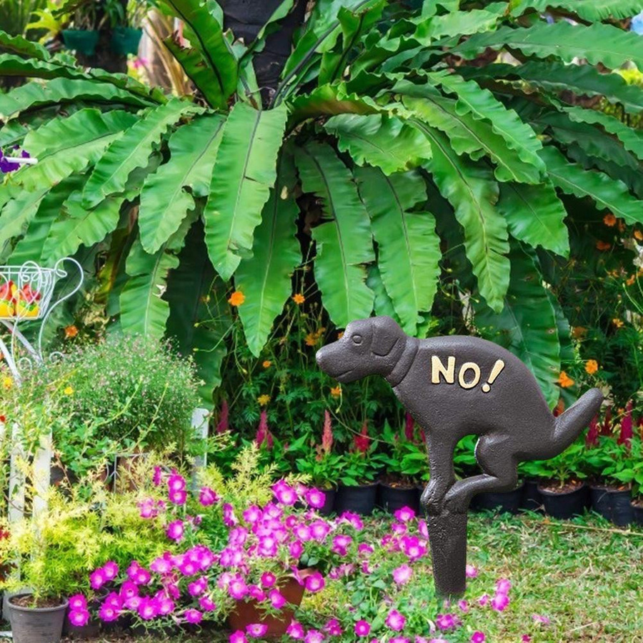 Dekorativer Gartenstecker Hundewelpe von Fishine in Schwarz aus Gusseisen, Höhe: 27 cm, Breite: 20 cm - Bild 5