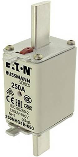 Eaton NH-Sicherung 224NHG1B-690 mit mechanischer Sicherungsanzeige, Größe 1, 224A, 690V, 3 Stück, Silber - Bild 1