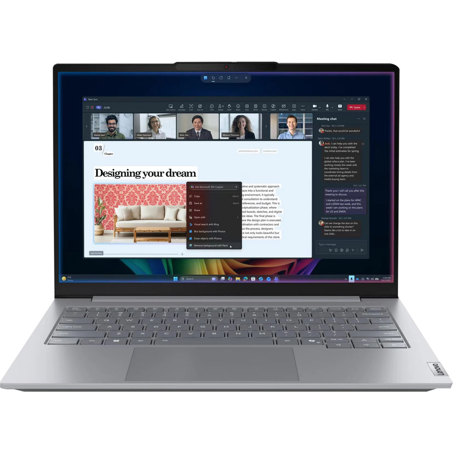 Lenovo ThinkBook 14 G9 Notebook in Grau mit 14 Zoll WUXGA Display, Intel Core Ultra 7, 32GB RAM und 1TB SSD, deutsche QWERTZ-Tastatur - Bild 2