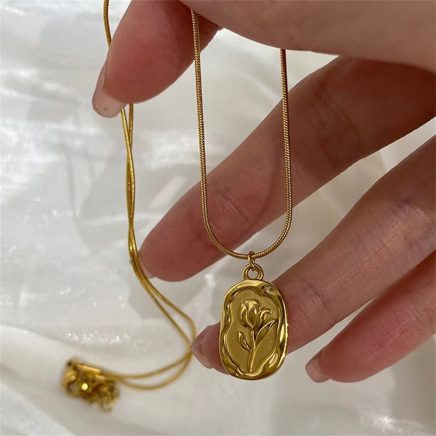 MAA-OE Halskette Rose Anhänger, Gold, Damen, Vintage - Bild 3