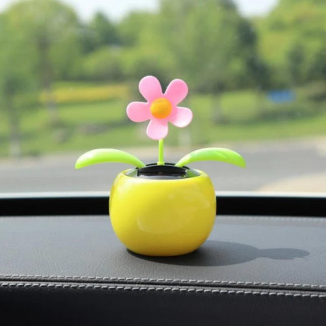 Apfelförmige Solar-Blume als dekorative Sonnenblumen-Tänzer Autodekoration in Gelb - Bild 1