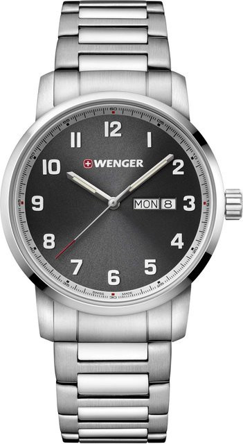 Wenger Analoguhr, Quarz, Edelstahl, Grau, Herren - Bild 1