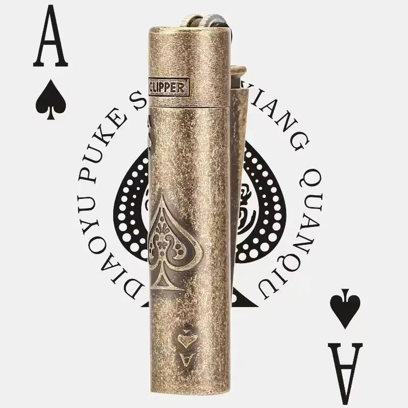 Clipper Spades Gold Tragbares Jet-Feuerzeug aus Metall mit Geschenkbox - Bild 3