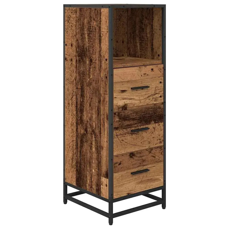 vidaXL Badezimmermöbel-Set aus Holzwerkstoff in Altholz-Optik, Farbe: Braun, B/T/H: 35 x 37,5 x 100 cm - Bild 2
