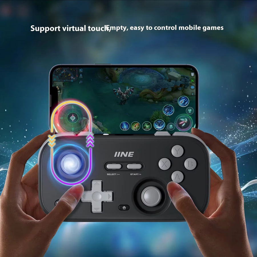 IINE Mini Pocket Retro Game Controller für Nintendo Switch, PC, iOS und Android in Grau mit Hall-Joysticks und höhenverstellbaren Tastenkappen - Bild 4