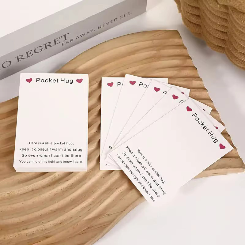 100 Stück Heartfelt Pocket Hug-Karten aus Kraftpapier in Braun und Weiß für Familie und Freunde - Bild 2