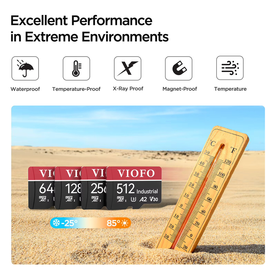 VIOFO Industrielle MicroSD-Speicherkarte U3 A2 V30 mit Adapter - Bild 2