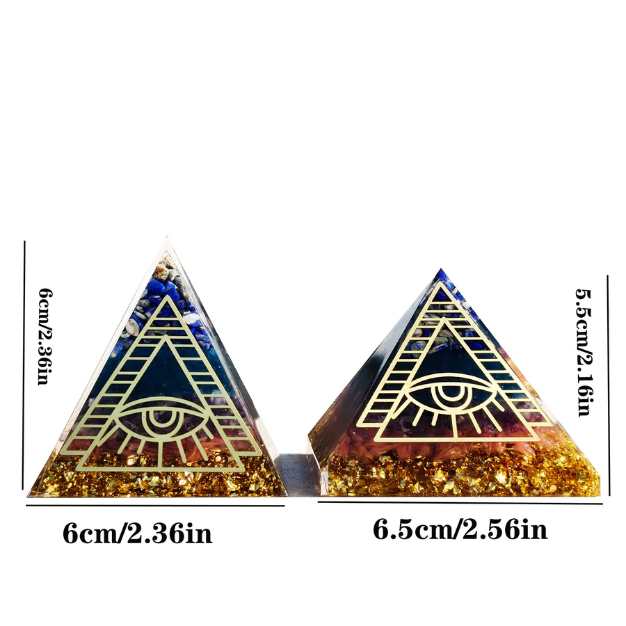 Orgon Pyramide aus natürlichem Lapislazuli, Amethyst und blauem Glas als Kristall Heilung Dekoration - Bild 6