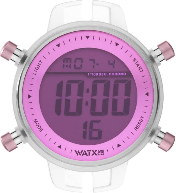 Watxandco Digitaluhr, Quarz, Kunststoff, Rosa, Damen, 43 mm - Bild 1