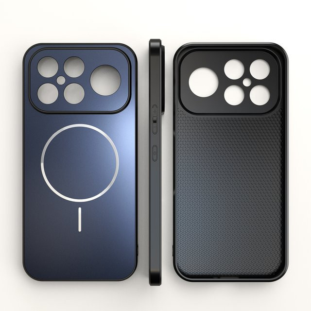Magnetische Matte Schutzhülle für Xiaomi 17 Pro Max, 15, 14T, POCO F8 Ultra Pro und X6 in Grau mit MagSafe Unterstützung und Frosted Finish - Bild 1