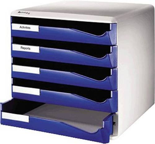 Leitz Schubladenbox DIN A4 mit 5 Schüben in Blau/Grau - Bild 2