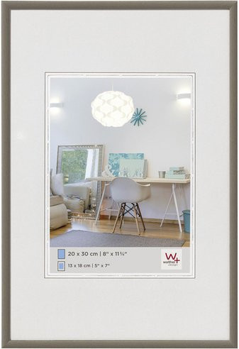 Walther Design New Lifestyle Bilderrahmen aus Kunststoff in Silber und Grau, B/H: 15 x 20 cm - Bild 1