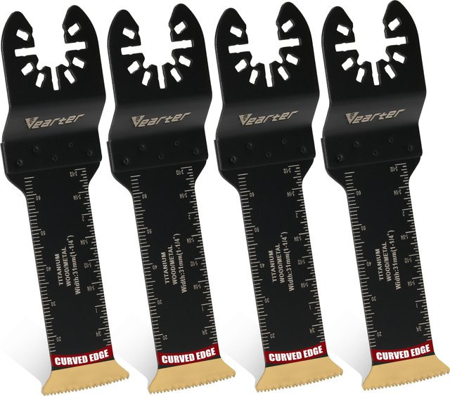 Vearter 4er-Pack extra lange oszillierende Bimetall-Sägeblätter für Multitools zum Schneiden von Metall, Holz und Kunststoff, 31 mm - Bild 1
