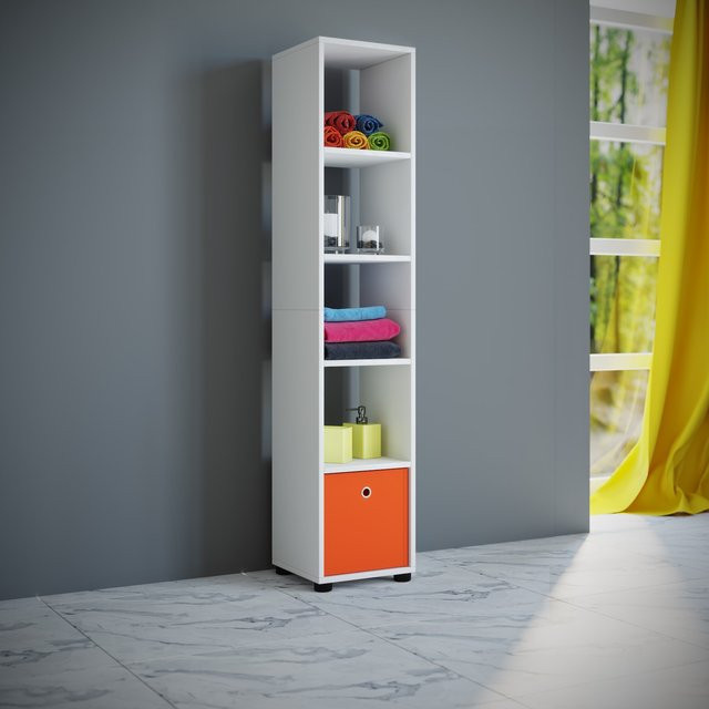 VCM Badezimmerschrank aus Holz mit Schranktüren und Regalfächern, H x B x T: 160 x 31 x 30 cm - Bild 1