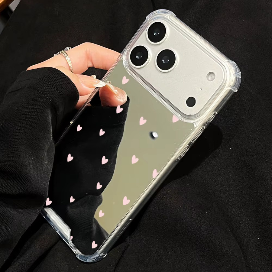 Apple iPhone Handyhülle mit Süße Liebe Herz Spiegel Design in Transparent - Bild 4