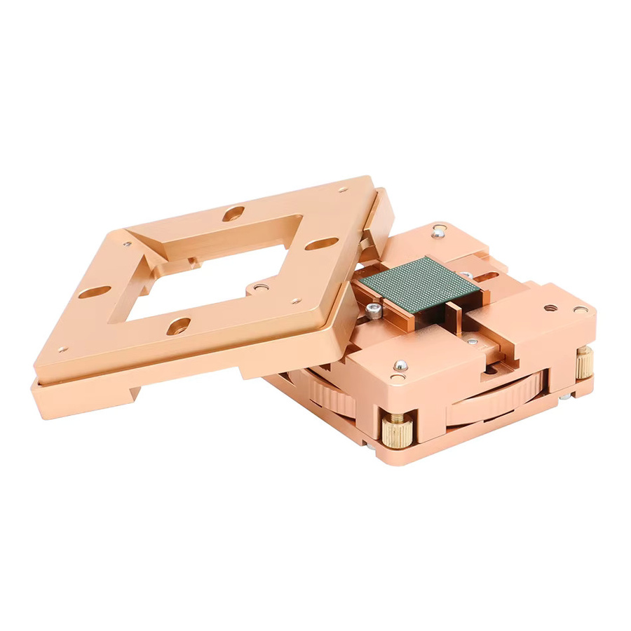 TMYLOKU BGA-Reballing-Station-Set aus Aluminiumlegierung in Gold für die Reparatur von Grafikkarten, CPUs, DDR-Speicher und Südbrücken (80 mm/90 mm) - Bild 1