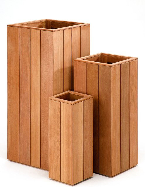 Rechteckiger Blumenkasten aus Bangkirai-Holz B/T/H: 50 x 20 x 20 cm - Bild 1
