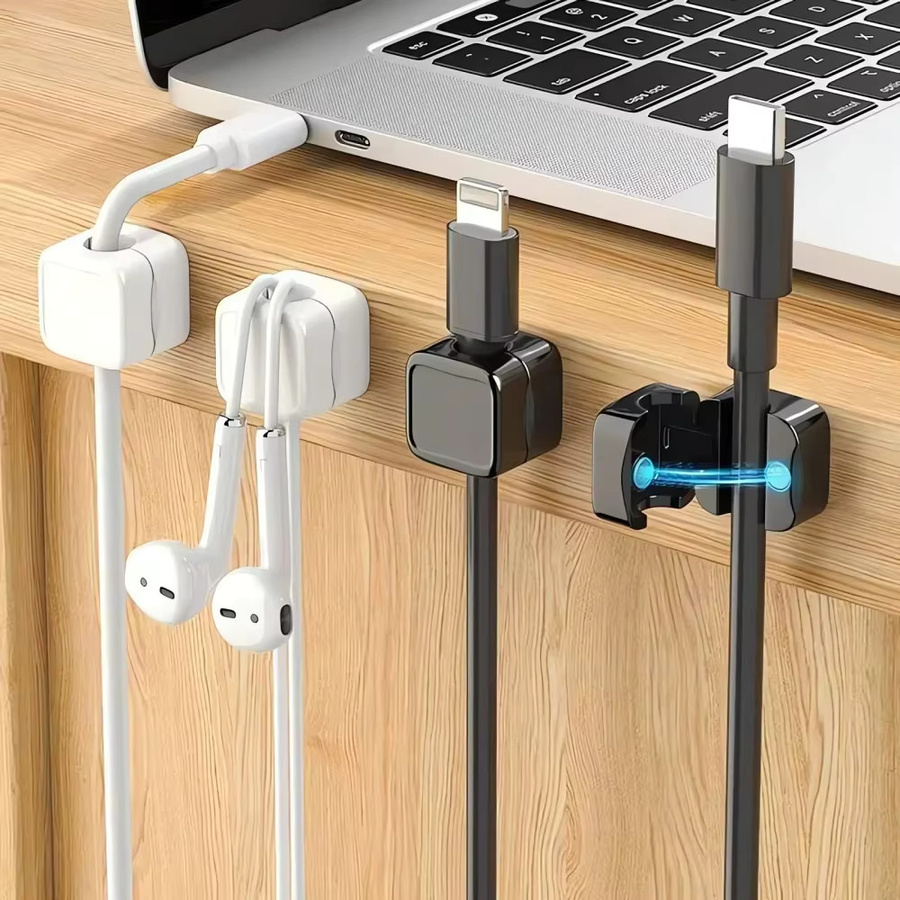 Magnetische Kabel Clips zur Kabelorganisation und zum Kabelmanagement in Schwarz - Bild 2