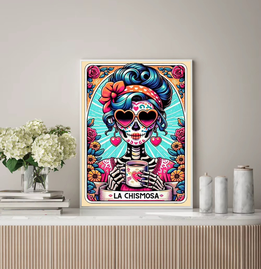 YUTTEE Diamond Painting Set Tarot Schädel Mädchen Motiv in Multicolour als DIY Mosaik Kunst Set für Erwachsene - Bild 2