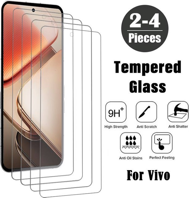 Set aus Displayschutzfolien aus gehärtetem Glas für Vivo iQOO Z9 Turbo Plus, transparent - Bild 1