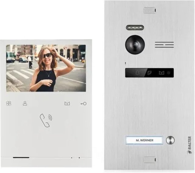 Balter Evo Quick Video Türsprechanlage für ein Familienhaus mit 4,3 Zoll Monitor in Silber - Bild 1