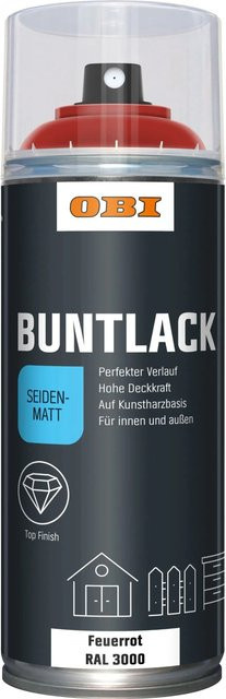 OBI Buntlack Spray RAL 3000 Feuerrot seidenmatt 400 ml - Bild 1