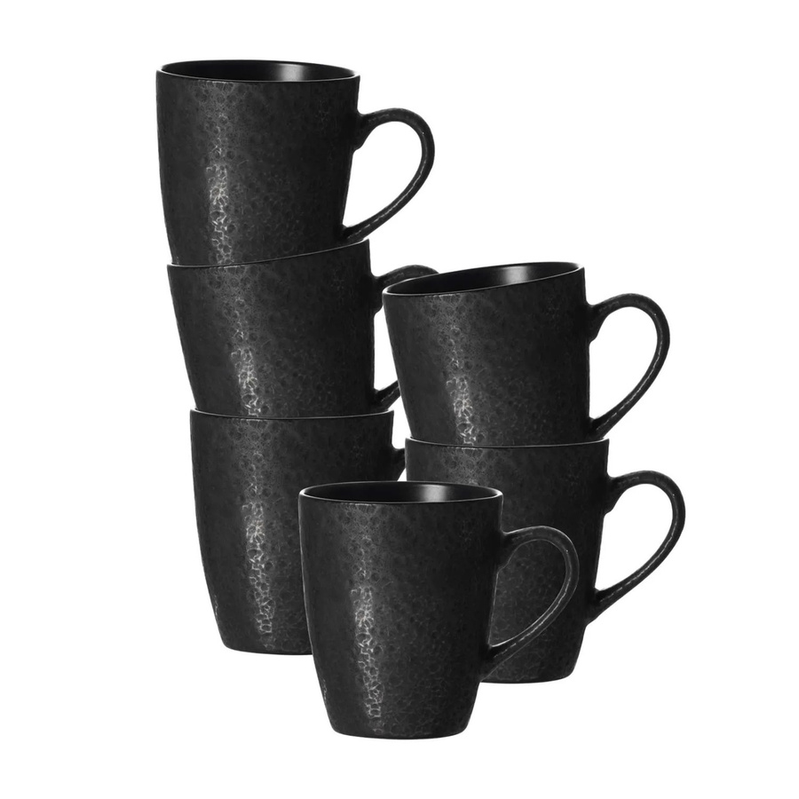 Ritzenhoff & Breker Kaffeebecher Kitwe aus Keramik Schwarz 6er Set 370 ml - Bild 2