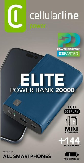 CellularLine Power Bank Elite 20000 PD Blue - Bild 1
