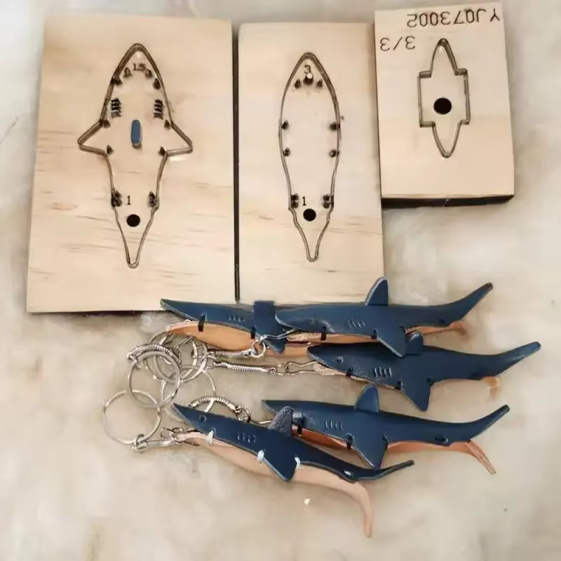 DIY Holzstanze in Messerform für Lederanhänger und Schlüsselanhänger, Blau - Bild 1