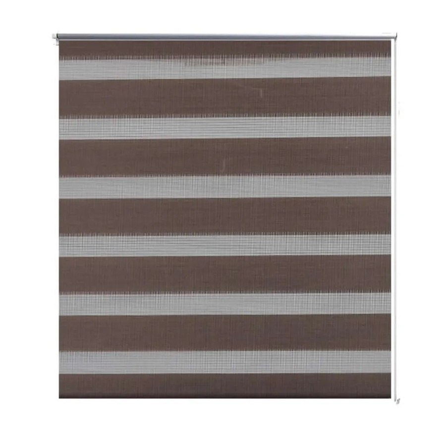 vidaXL Doppelrollo Duo Day & Night gestreift aus Polyester, Braun, B: 120 cm, H: 175 cm - Bild 2