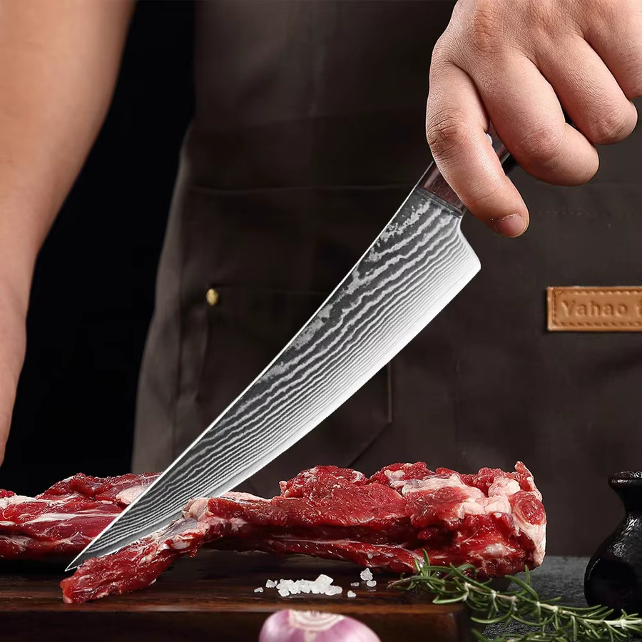 Xituo Ausbeinmesser aus Damaststahl mit Holzgriff und Full Tang für Fleisch und Fisch - Bild 6