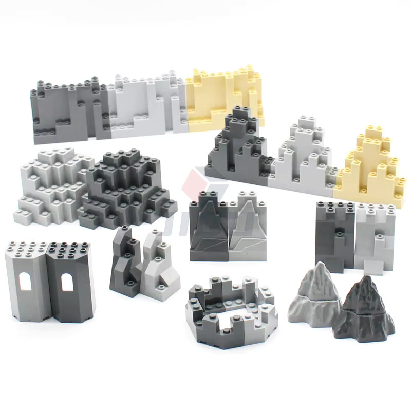lizhi MOC Figuren Schloss Turm Steingarten Bausteine, Zubehör, Grau - Bild 2
