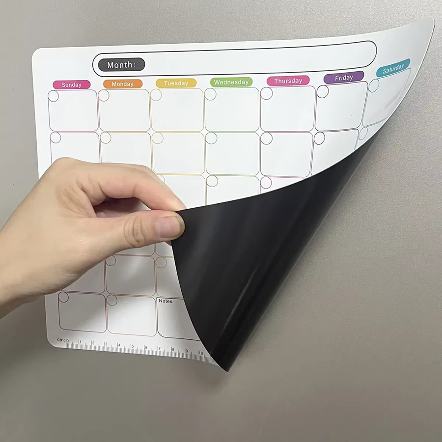 Magnetische Kalenderaufkleber für Monat und Woche in Weiß als Planer und Notiztafel für den Kühlschrank - Bild 2